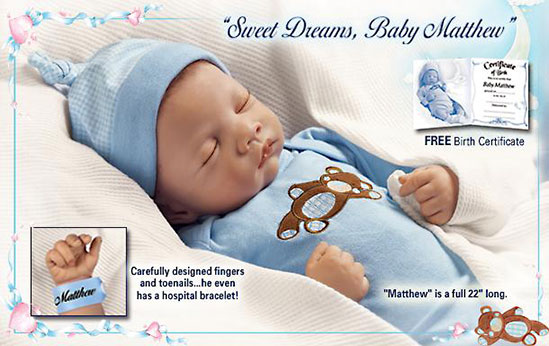 Sweet Dreams Baby Matthew Doll